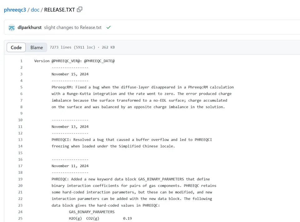 phreeqc release